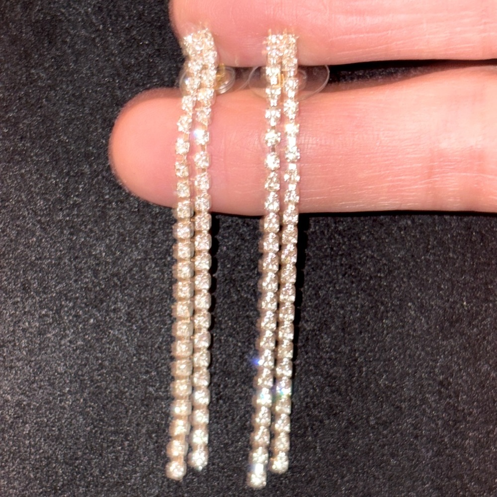 Elegant Silver Rhinestone Earrings